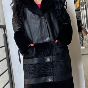 Sheepskin coat, natural Sheepskin and wool